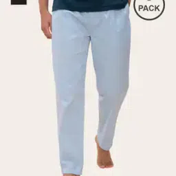 damensch Pack of 2 Stretch Cotton Regular Fit Woven Pyjamas-picture-14