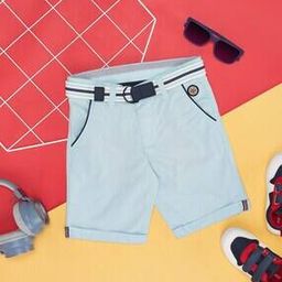 pantaloons junior Boys Mid-Rise Regular Fit Flat-Front Cotton Shorts-picture-47