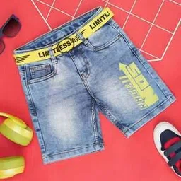 pantaloons junior Boys Washed Mid-Rise Regular Fit Flat-Front Shorts-picture-50