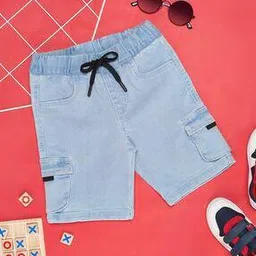 pantaloons junior Boys Washed Mid-Rise Regular Fit Cargo Shorts-picture-36