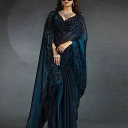 ri-wah Women Embellished Saree with Scalloped Hem-picture-33