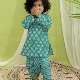 bow n bee Boys Graphic Regular Fit Kurta Dhoti Set-picture-16
