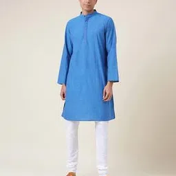 fabindia Heathered Mandarin-Collar Long Kurta-picture-45
