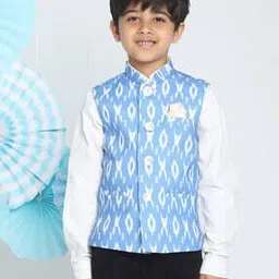 vastramay Ikat Print Nehru Jacket-picture-27