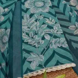 Women Linen Floral Unstitched Dress Material-image-34