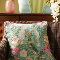 pure home and living Printed Velvet Square Cushion Cover image 1