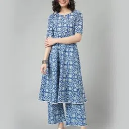 saabhi Floral Print A-Line Kurta Set-picture-24
