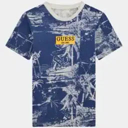 guess Tropical Print Regular Fit Round-Neck Cotton T-Shirt-picture-11