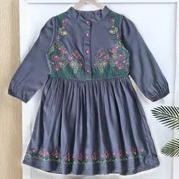 bella moda Girl Embroidered Fit & Flare Dress-picture-52