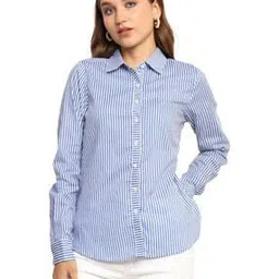 maykr Women Regular Fit Stripes Shirt-picture-11