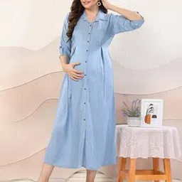 easy mom Women Cotton Collar Neck Nightshirt-picture-25