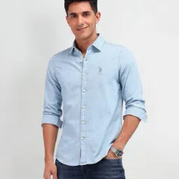 u.s. polo assn. Men Slim Fit Spread-Collar Shirt image 1