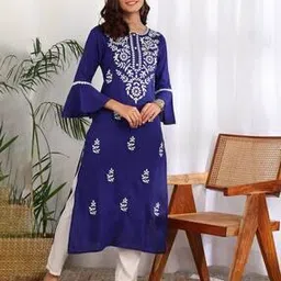 bikasaab Women Embroidered Straight Kurta -picture-44