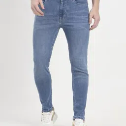 jade blue Men Mid Rise Slim Jeans image 1