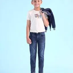 us polo assn. Boys Lightly Washed Slim Fit Cotton Jeans-picture-17