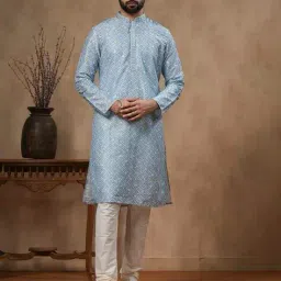 ethnic india Men Geometric Print Long Kurta image 1