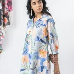 svaraa Women Floral Print Relaxed Fit Cotton Top-picture-41