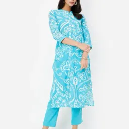 max Printed Straight Kurta Set image 1