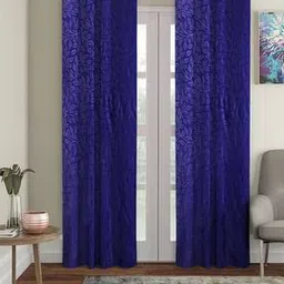 cortina eyelet curtain Pack of 2 Leaf Print Door Curtains-picture-51