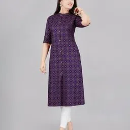 Women Printed A-Line Kurti-image-21