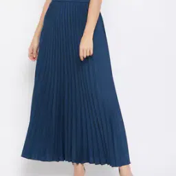 u & f Pleated A-Line Skirt with Elasticated Waistband-picture-40