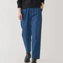 muji Washed Denim Easy Tapered Pants image 1