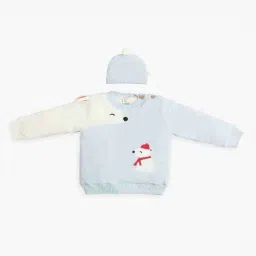 ed-a-mamma Intarsia Knit Sweater with Beanie image 1