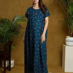 momtobe Women Floral Print Nightie with Insert Pockets-picture-21