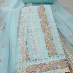 soch Women Embroidered 3-Piece Unstitched Dress Material image 1