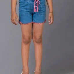 kidlyboo Girls Washed Regular Fit Denim Shorts-picture-51