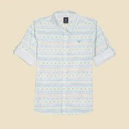 allen solly Boys Micro Print Slim Fit Cotton Shirt-picture-16