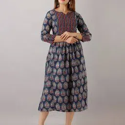 neshamakurti Floral Print Fit & Flare Dress-picture-39