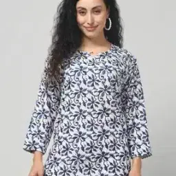 sqew Women Floral Print Cotton A-Line Tunic-picture-19