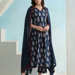 v s creation Women Block Print Anarkali Kurta Set-picture-17