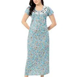 for you for me Women Floral Print Round-Neck Nighti-picture-22