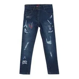 elle kids Mid-Rise Mid-Wash Slim Jeans with Embroidery-picture-12