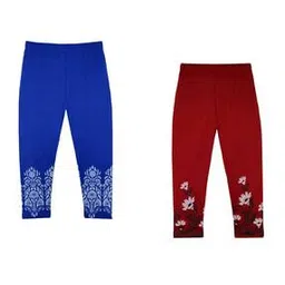 indiweaves Pack of 2 Floral Print Ankle-Length Leggings-picture-12