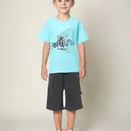 yousta Boys Core Typographic Print Relaxed Fit Round-Neck T-Shirt-picture-19