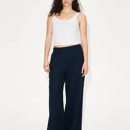h&m Women Mid Rise Wide Leg Trousers-picture-11