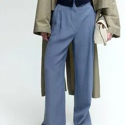 h&m Women Mid Rise Wide Leg Trousers-picture-32