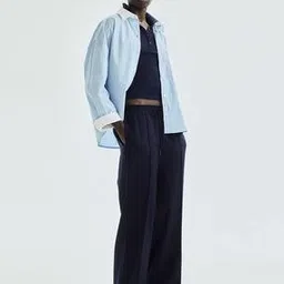 h&m Women Mid Rise Wide Leg Trousers-picture-11