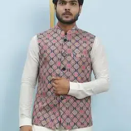 see designs Floral Print Tailored Fit Nehru Jacket-picture-44