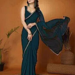 revangi Women Georgette Saree with Contrast Border-picture-51