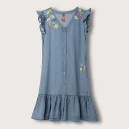 blue giraffe Women Embroidery Dress-picture-43