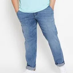 instafab plus Men Lightly Washed Straight Fit Jeans-picture-11