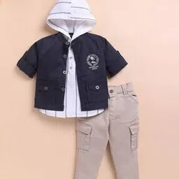 little collars Boys Stripes Suit Set-picture-26