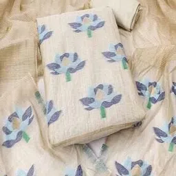 peachmode Women Banarasi Silk Unstitched Dress Material   -picture-24