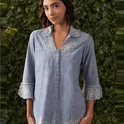 lakshita Women Relaxed Fit Embroidery Shirt-picture-30