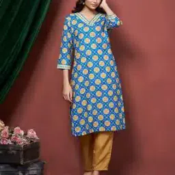 Women Geometric Print Straight Kurti-image-28