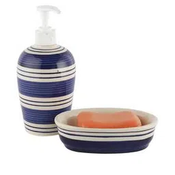 vareesha Set of 2 Ceramic Soap Dispenser with Soap Dish-picture-38